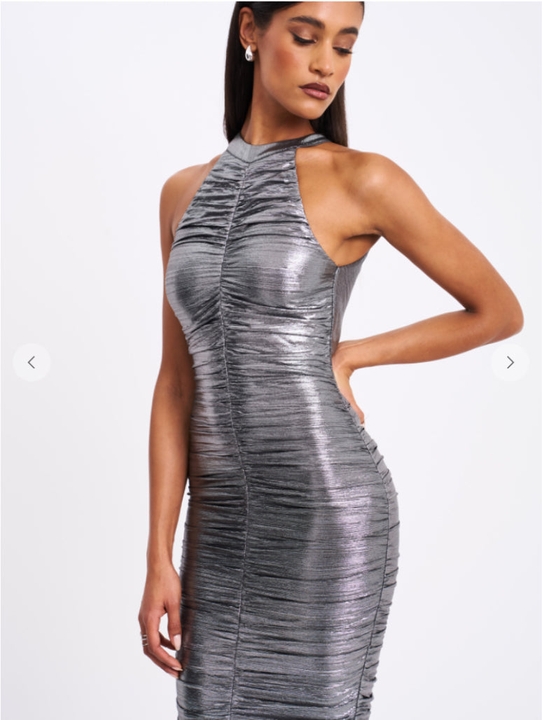 METALLIC MAXI DRESS
