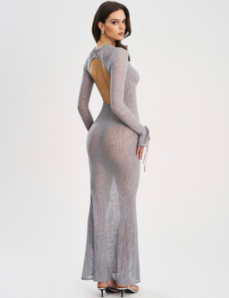 WAYLYNN ANIMAL PRINT VELVET DRESS