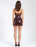 SHELBY DARK BROWN LEATHER DRESS