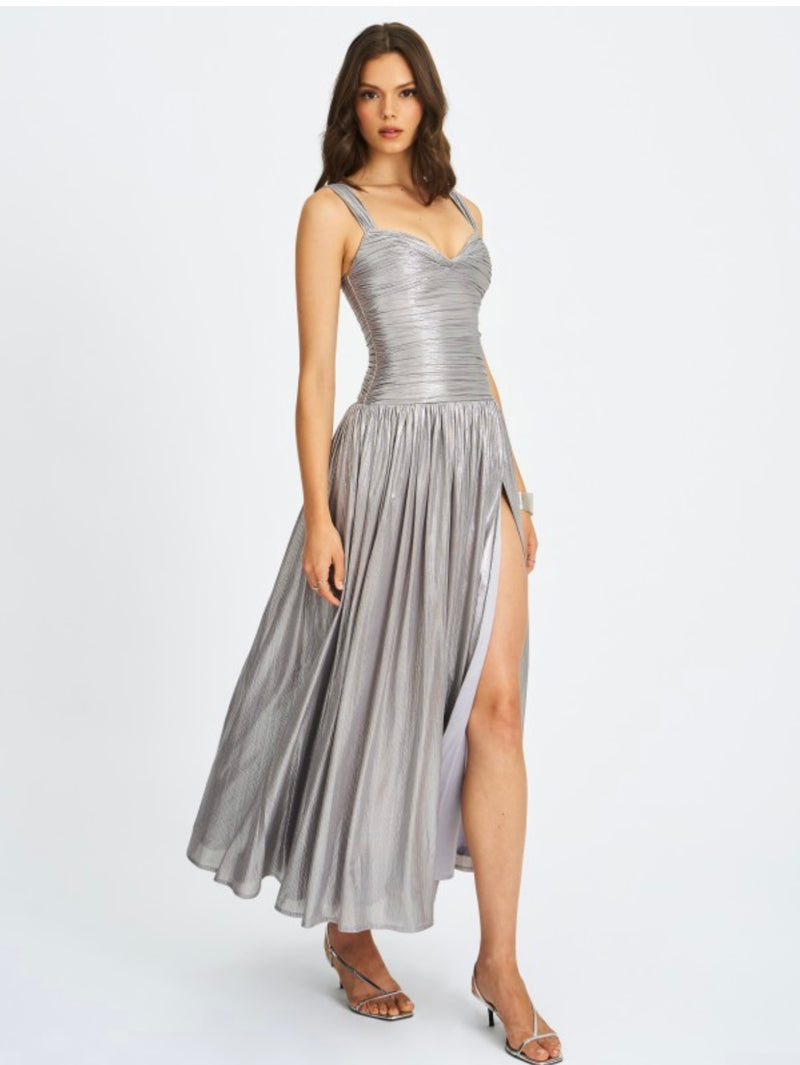 PALMER SILVER GLITTER MAXI DRESS