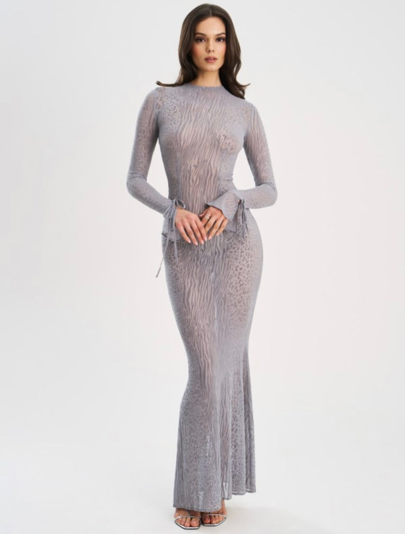 WAYLYNN ANIMAL PRINT VELVET DRESS