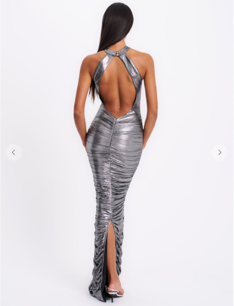 METALLIC MAXI DRESS
