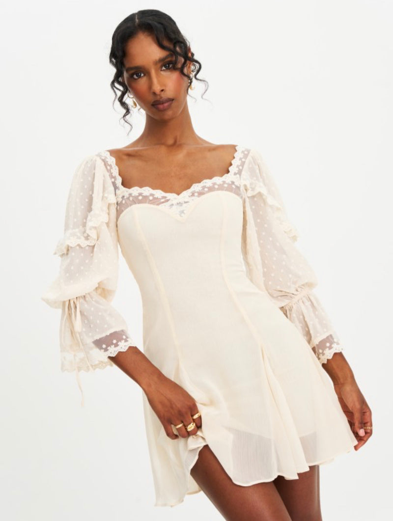 KIRA LACE HALF SLEEVE MINI DRESS