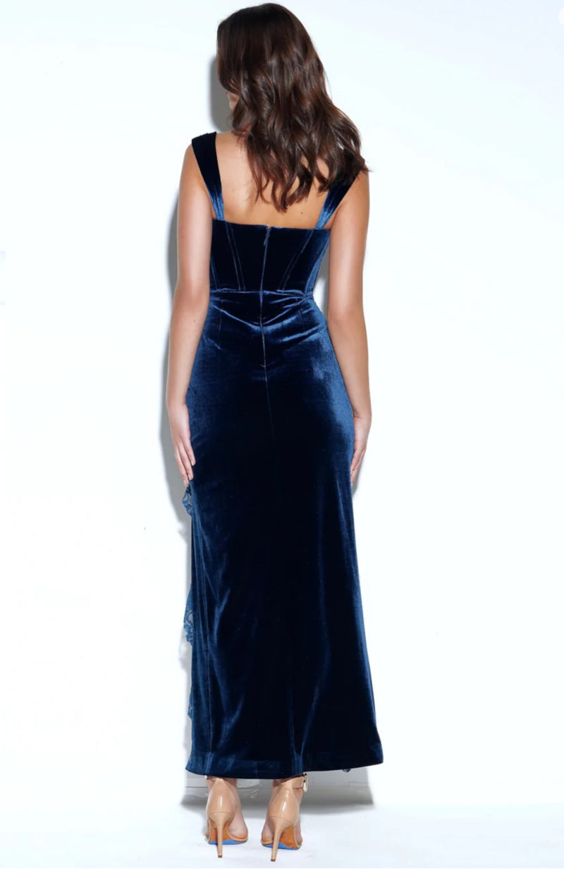 BLUE VELVET DRESS