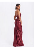 SABLE RUCHED BURGUNDY DRESS