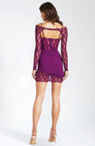 ELSIE PURPLE LONG SLEEVE MINI DRESS