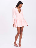 XABRINA PINK LONG SLEEVE MINI DRESS