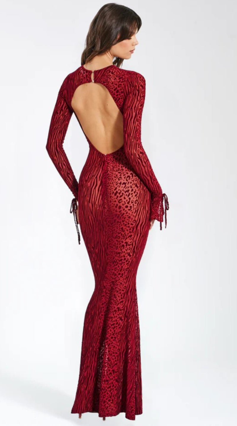 BURGUNDY VELVET DRESS