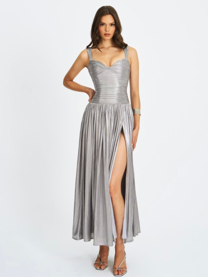 PALMER SILVER GLITTER MAXI DRESS