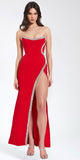 CHERRY RED CRYSTAL GOWN