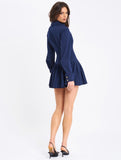 VAL NAVY DENIM MINI DRESS