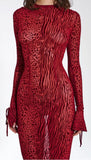 BURGUNDY VELVET DRESS