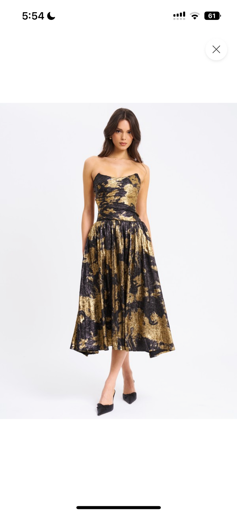 SAANVI STRAPLESS MIDI DRESS