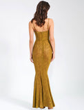 GOLD VELVET MAXI DRESS