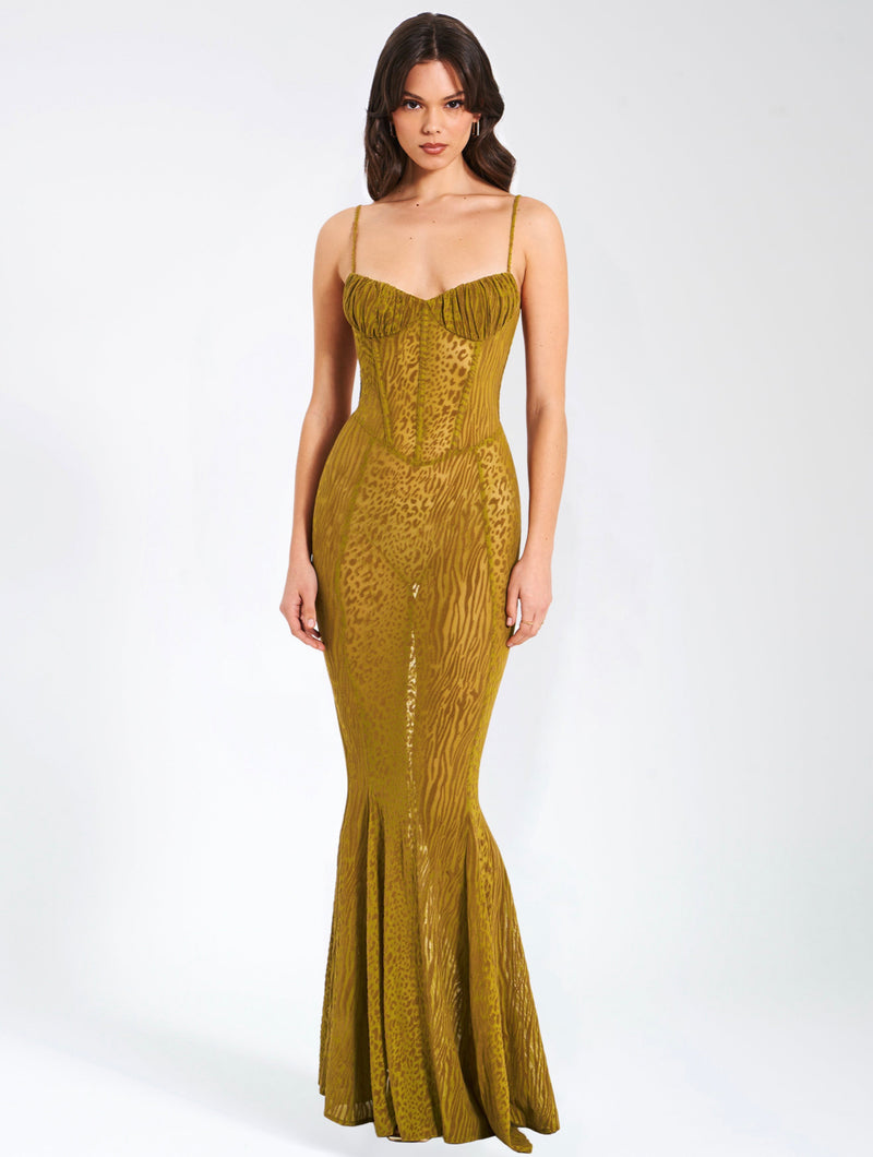 GOLD VELVET MAXI DRESS