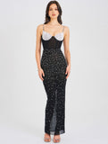 CRYSTAL EMBELLISHED MAXI DRESS