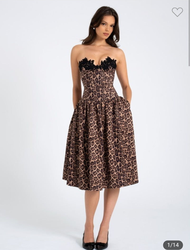 CHEETAH PRINT MIDI DRESS