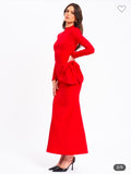 RED BACKLESS DRES