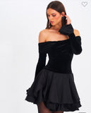 BLACK LAYERD MINI DRESS