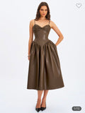 COCOA VEGAN LEATHER DRESS