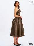COCOA VEGAN LEATHER DRESS