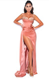 PINK SALMON SATIN DRESS