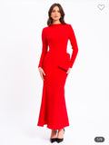 RED BACKLESS DRES