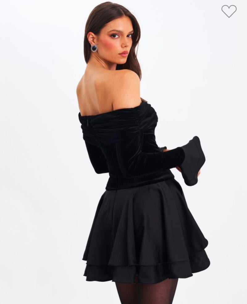 BLACK LAYERD MINI DRESS