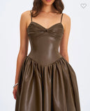 COCOA VEGAN LEATHER DRESS