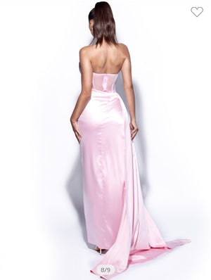 HOLLY PINK CORSET HIGH SLIT GOWN