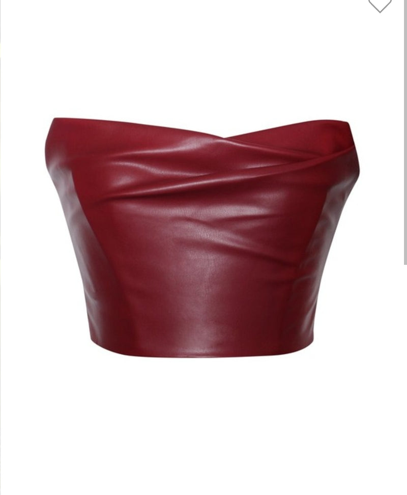 BURGUNDY VEGAN LEATHER SET