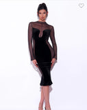 MAVISE BLACK VELEVET DRESS