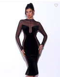 MAVISE BLACK VELEVET DRESS